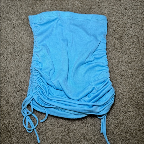 Blue Ruched Tube Top - Picture 3 of 3